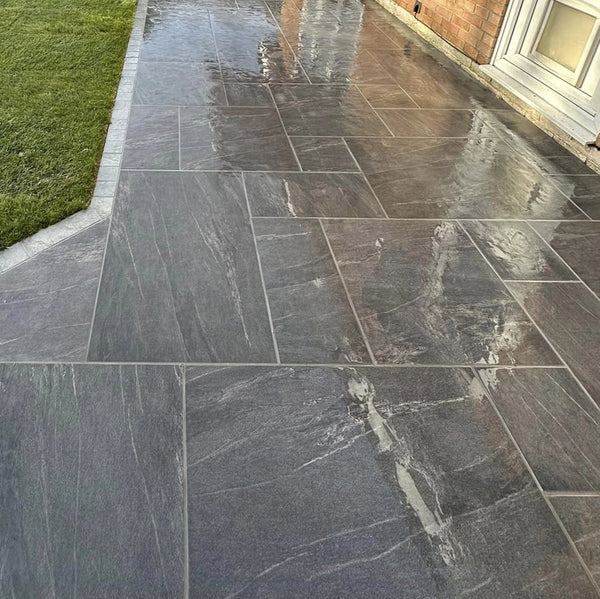 Anthracite Black Outdoor Porcelain Paving Tiles - Mix Pack - 20mm