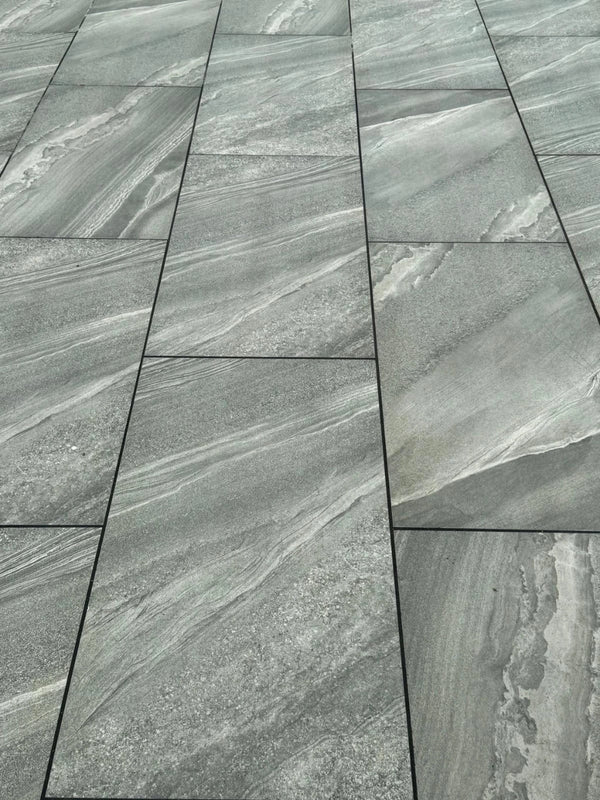 Crossover Grey Outdoor Porcelain Paving Tiles - 900x600 - 20mm
