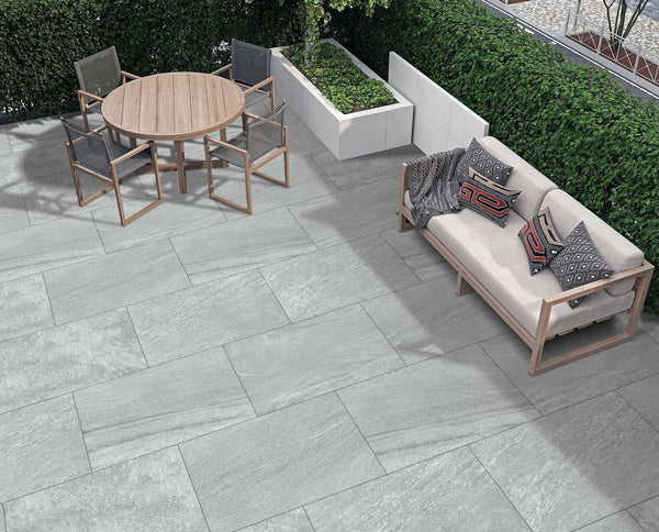 Everest Grey Outdoor Porcelain Paving Tiles - 900x600 - 20mm