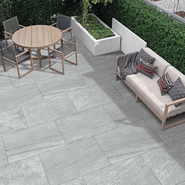 Everest Grey Outdoor Porcelain Paving Tiles - 900x600 - 20mm