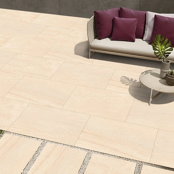 Everest Beige Outdoor Porcelain Paving Tiles - 600x900 - 20mm