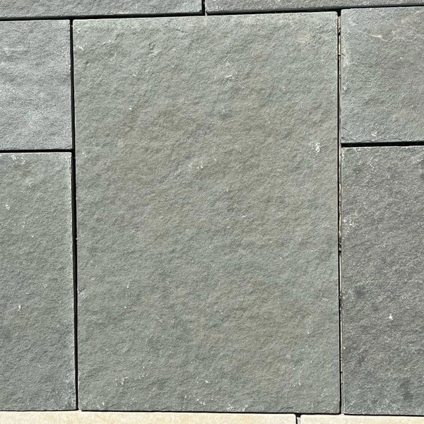 Tandur Grey Indian Limestone Paving Slabs - Riven - Sawn Edge - 900x600 - 22mm