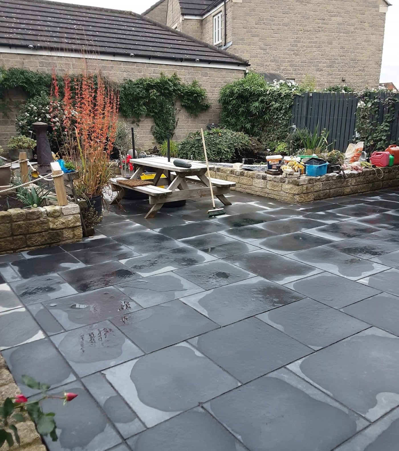Black Natural Indian Limestone Paving Slabs Sawn Edge 600x600 22