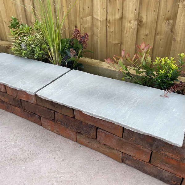 Kandla Grey Indian Sandstone Wall Coping - Riven - 600x300 Kandla Grey Indian Sandstone Wall Coping - Riven - 600x300