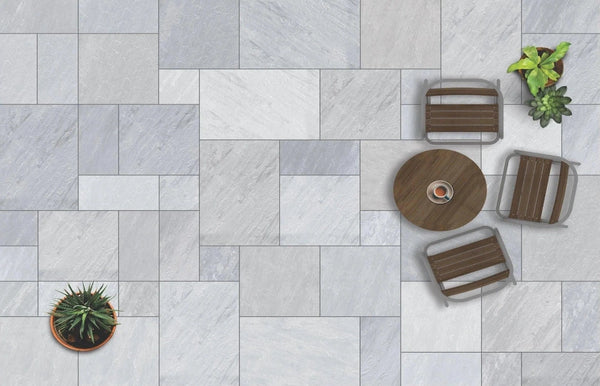Kandla Grey Outdoor Porcelain Paving Tiles - Mix Pack - 20mm