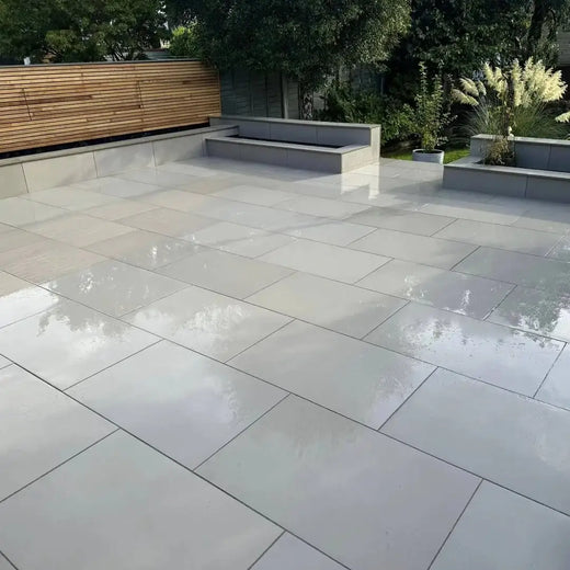 Kandla Grey Porcelain Anti Slip Paving Slabs Pack,Kandla Grey Indian Sandstone,Paving Slabs,Shop Kandla Grey Outdoor Tiles Now,Kandla Grey porcelain cobbles 200x100,Kandla Grey 22mm Calibrated Riven Sandstone Paving Kandla Grey Smooth Outdoor Porcelain Paving Tiles - 900x600 - 20mm