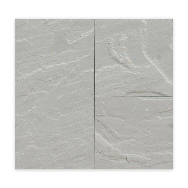 Kandla Grey Indian Sandstone Paving Slabs - Riven - Sawn Edge - 900x600 - 22mm - UniversalPaving