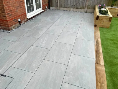 Kandla Grey Outdoor Porcelain Paving Tiles - 1200x600 - 20mm