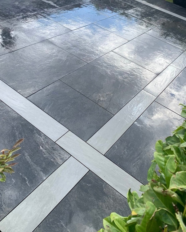 Kandla Grey Outdoor Porcelain Edging - 900x200 - 20mm