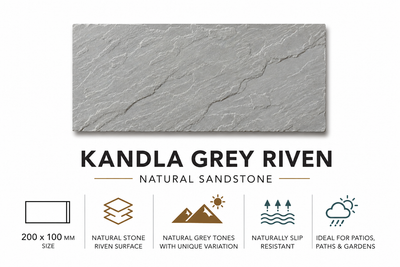 KANDLA GREY SANDSTONE PAVING- RIVEN - Sample