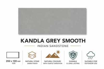 KANDLA GREY SANDSTONE PAVING - SAWN & HONED - Sample