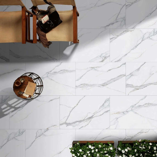 Marble Statuario Outdoor Porcelain Paving Tiles - 600x900 - 20mm Marble Statuario Outdoor Porcelain Paving Tiles - 600x900 - 20mm