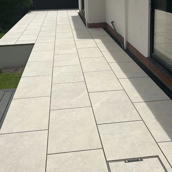 Mountain White Outdoor Porcelain Paving Tiles - 900x600 - 20mm