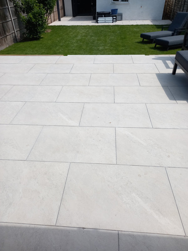 Mountain White Outdoor Porcelain Paving Tiles - 900x600 - 20mm