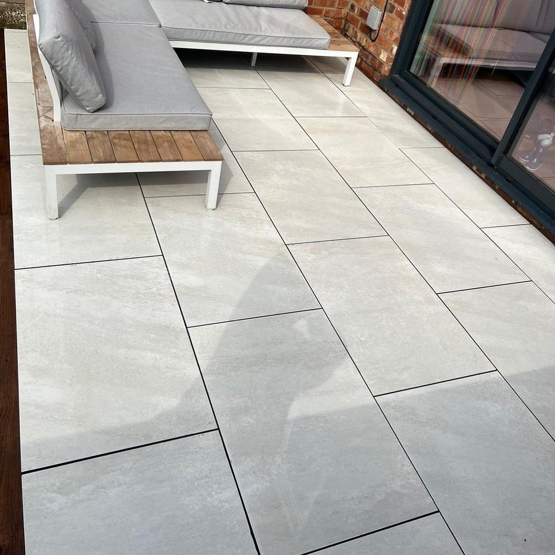 Mountain White Outdoor Porcelain Paving Tiles - 900x600 - 20mm