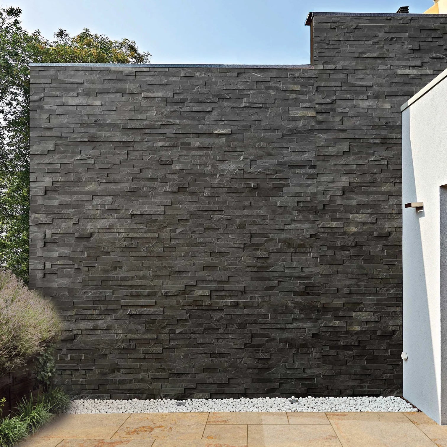 black slate wall cladding