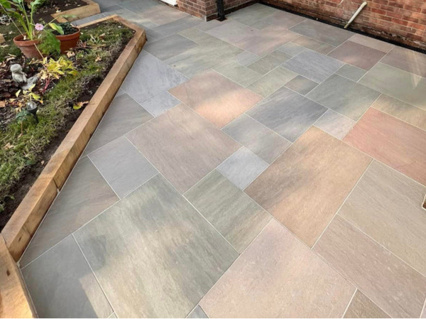 Raj Green Outdoor Porcelain Paving Tiles - Mix Pack - 20mm