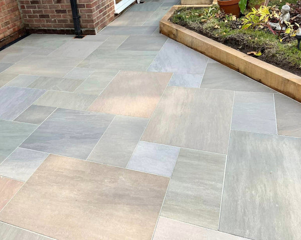 Raj Green Outdoor Porcelain Paving Tiles - Mix Pack - 20mm