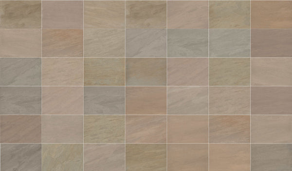 Raj Green Outdoor Porcelain Paving Tiles - Mix Pack - 20mm