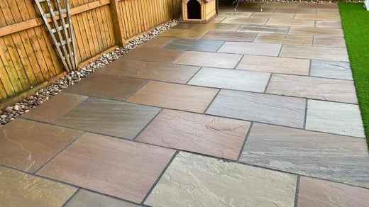 Raj Blend Indian Sandstone Paving Slabs - Riven - 900x600 - 22mm Raj Blend Indian Sandstone Paving Slabs - Riven - 900x600 - 22mm