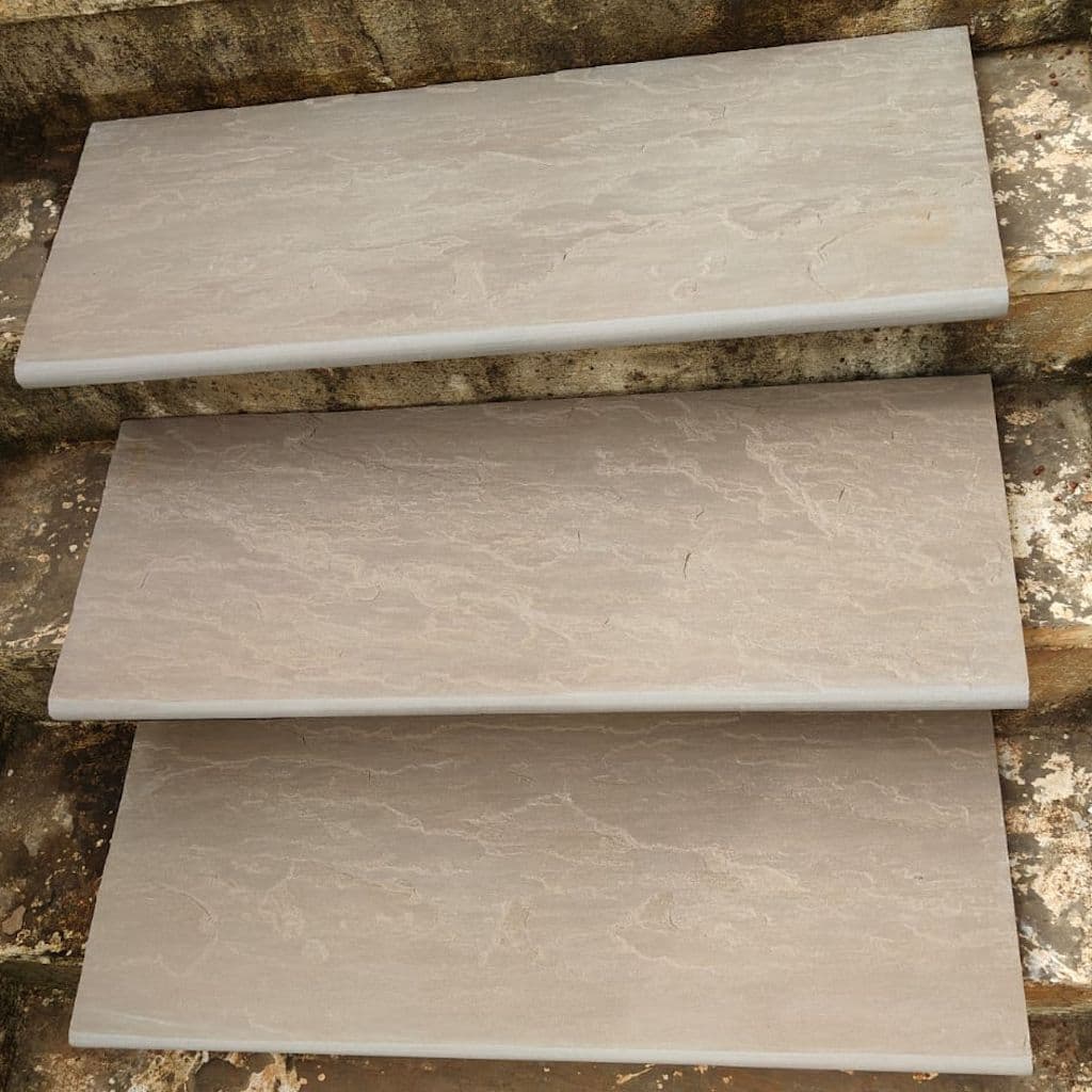 raj green sandstone bullnose steps coping 900x400x40