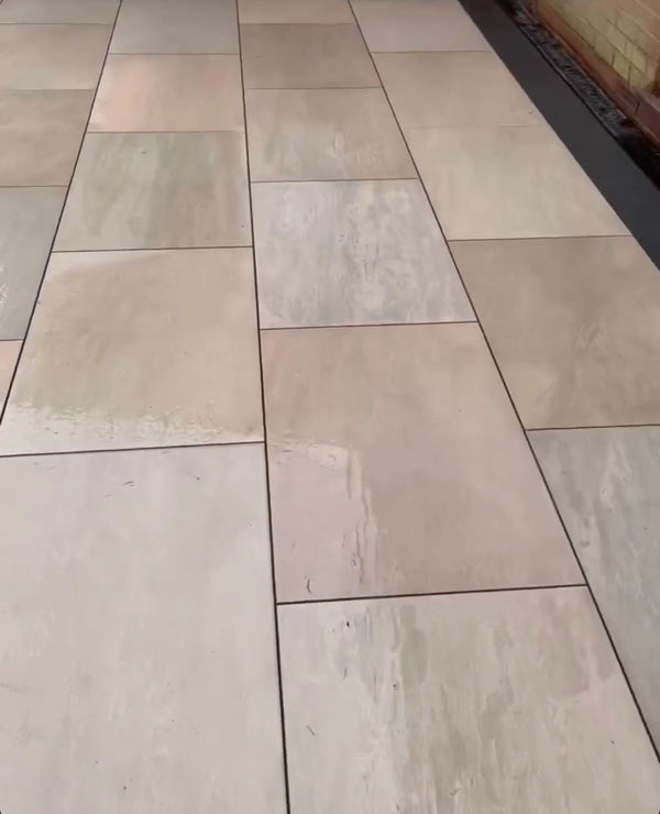 Raj Green Outdoor Porcelain Paving Tiles - 900x600 - 20mm