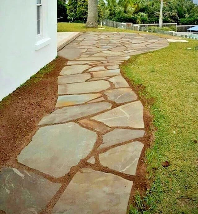 raj green sandstone crazy paving