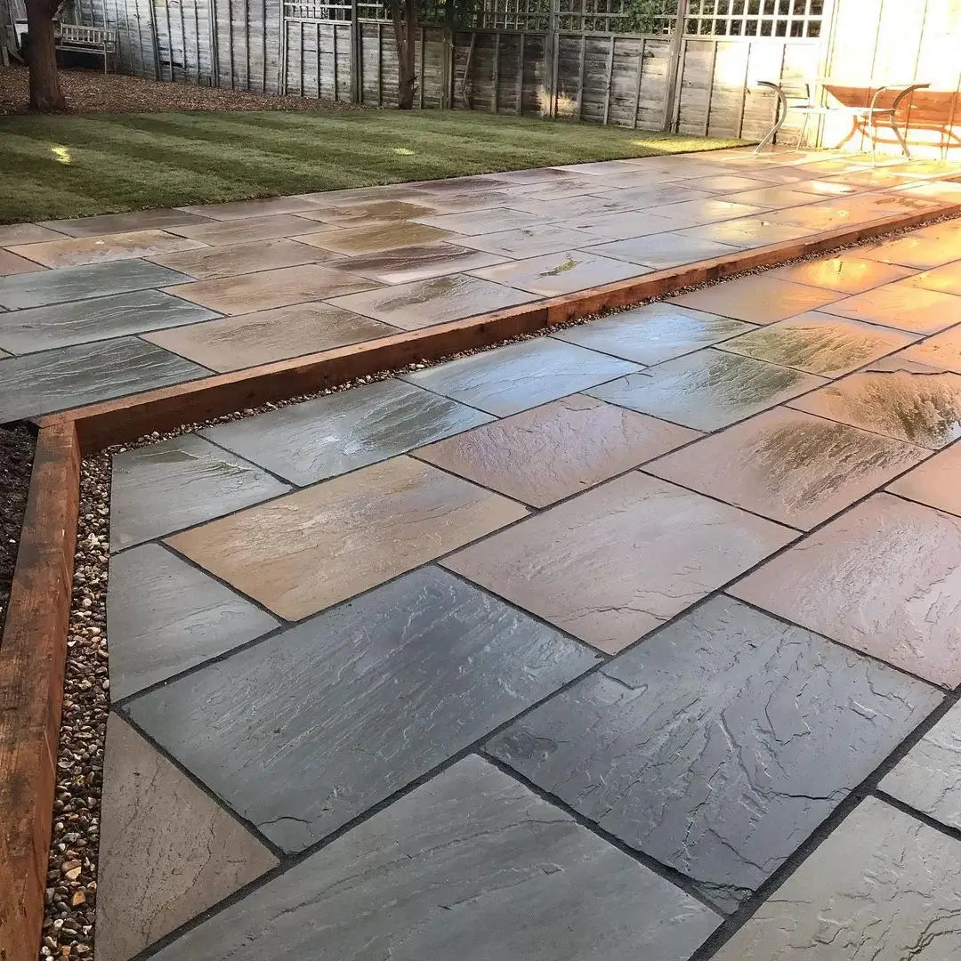 raj blend sandstone paving 900x600