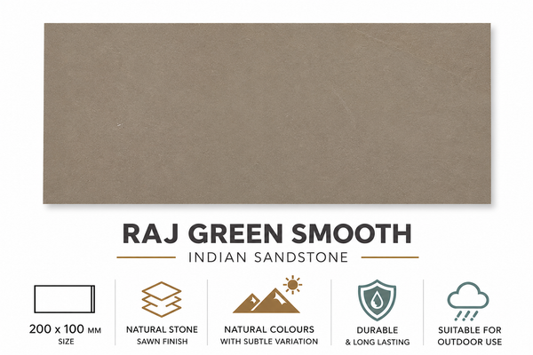 RAJ SANDSTONE PAVING - SAWN & HONED - Sample