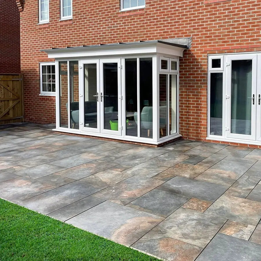 rustic slate porcelain paving mix pack