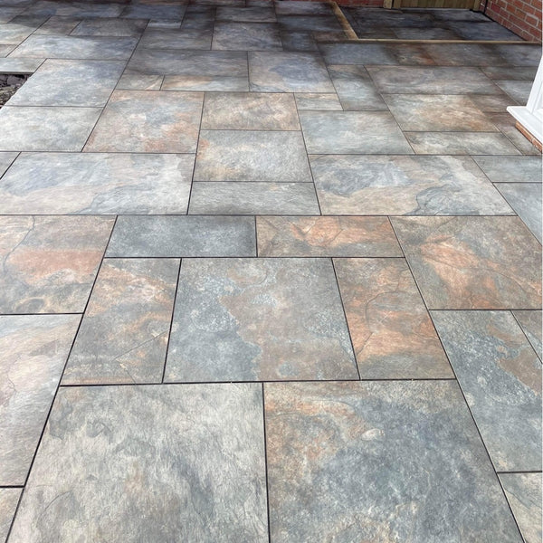 Rustic Slate Outdoor Porcelain Paving Tiles - Mix Pack - 20mm