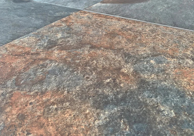 rustic slate porcelain paving