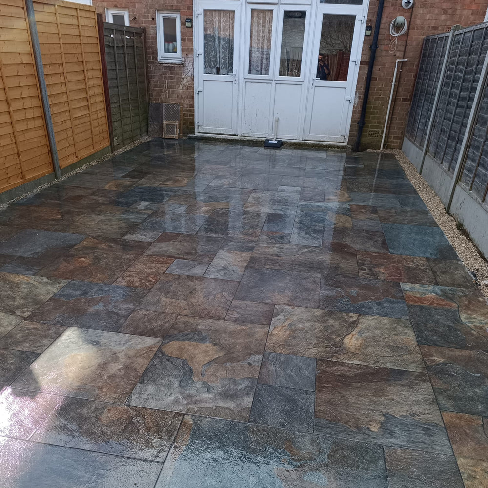 Rustic Paving Rustic Slate Outdoor Porcelain Paving Tiles - Mix Paving - 20mm