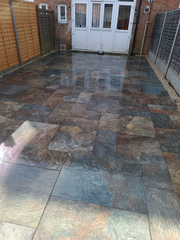 Rustic Slate Outdoor Porcelain Paving Tiles - Mix Pack - 20mm