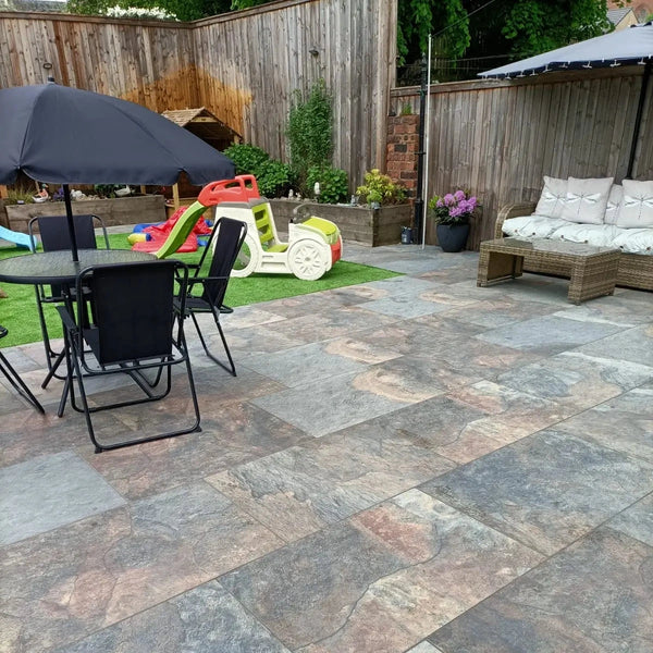 Rustic Slate Outdoor Porcelain Paving Tiles - 900x600 - 20mm
