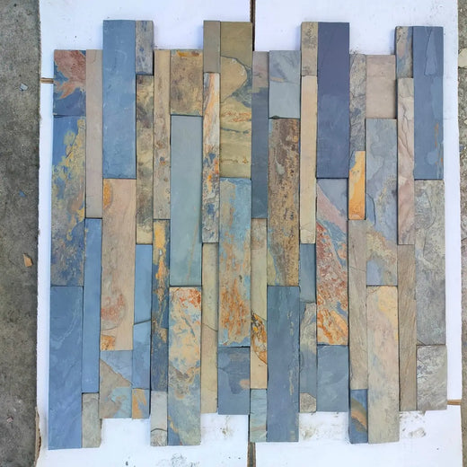 Rustic Slate wall cladding universal paving UK Rustic Slate Split Face Wall Cladding - 600x150