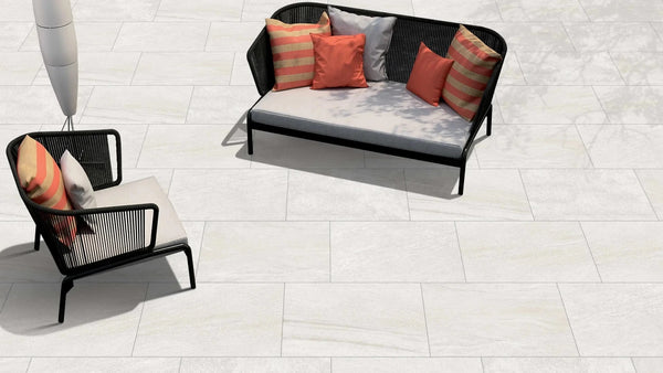 Everest Pearl Outdoor Porcelain Paving Tiles - 900x600 - 20mm
