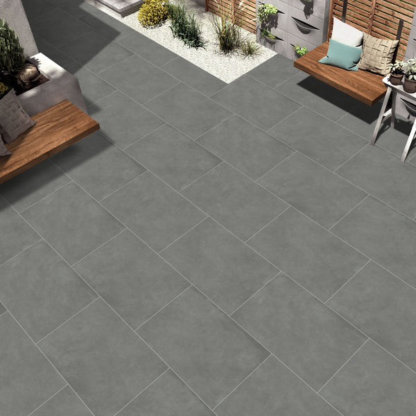 Smoke Grey Outdoor Porcelain Paving Tiles - 900x600 - 20mm