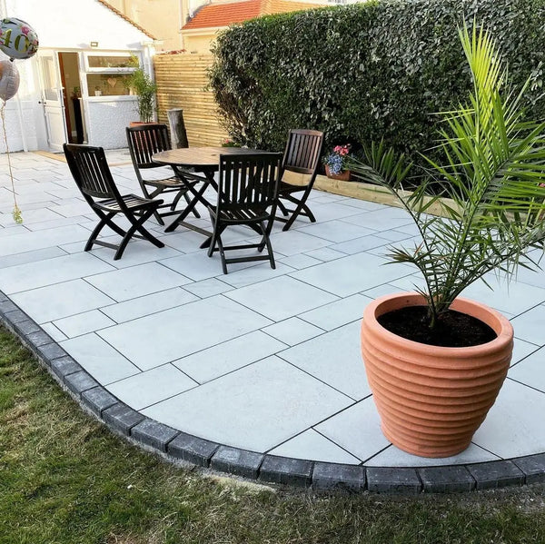 Kandla Grey Indian Sandstone Paving Slabs - Sawn & Honed - Patio Pack - 20mm - Smooth Paving