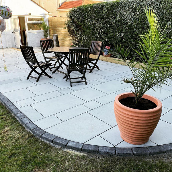 Kandla Grey Indian Sandstone Paving Slabs - Sawn & Honed - Patio Pack - 11.90sqm - 20mm - Smooth Paving