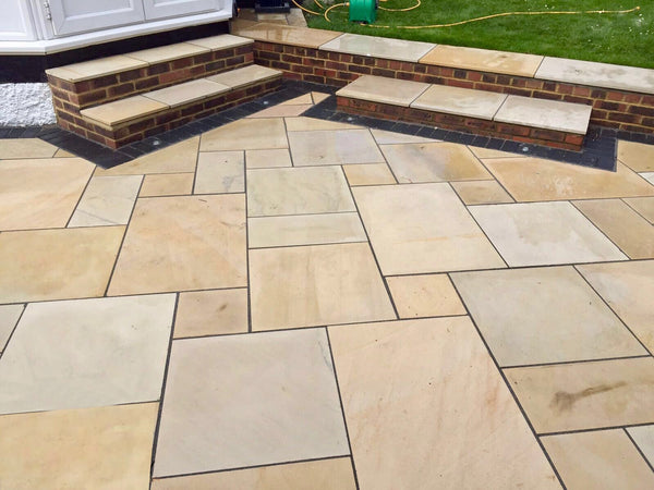 Mint Indian Sandstone Paving Slabs - Sawn & Honed - Patio Pack - 11.90sqm - 20mm - Smooth Paving