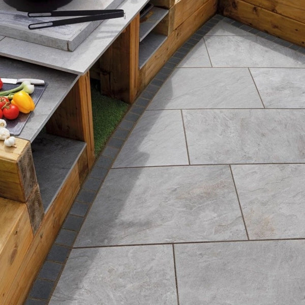 garden paving slabs Anthracite Black Porcelain Setts - 100x100 - 20mm