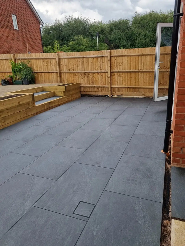 Anthracite Black Outdoor Porcelain Paving Tiles - 900x600 - 20mm