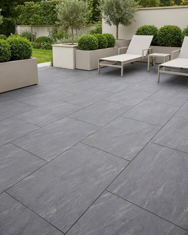 Anthracite Black Outdoor Porcelain Paving Tiles - 900x600 - 16mm