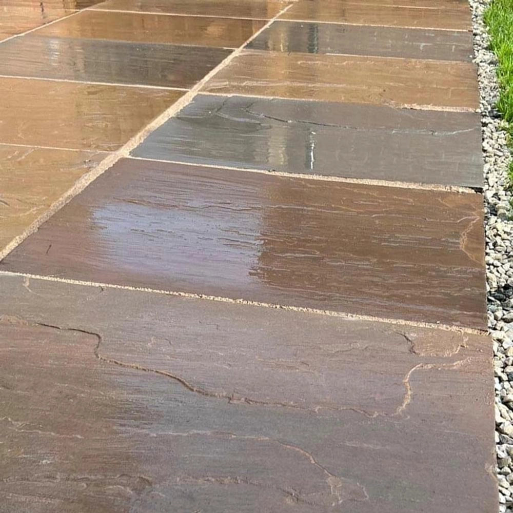 autumn brown indian sandstone paving 900x600