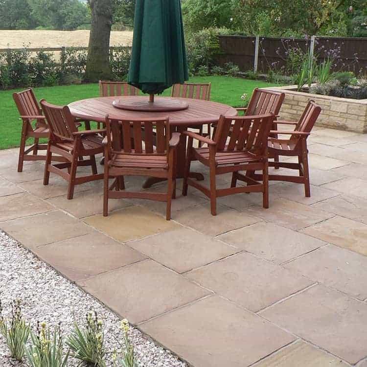 Autumn Brown Indian Sandstone Paving Slabs - Riven - Patio Pack - 22mm