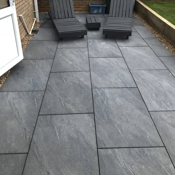 Anthracite Black Outdoor Porcelain Paving Tiles - 900x600 - 20mm Anthracite Black Outdoor Porcelain Paving Tiles - 900x600 - 16mm