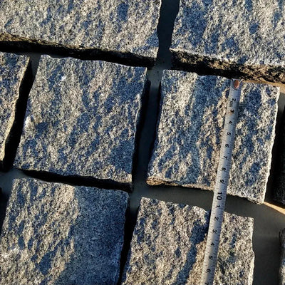 Black Granite Cobbles - Handcut - 100x100 - 40-60mm