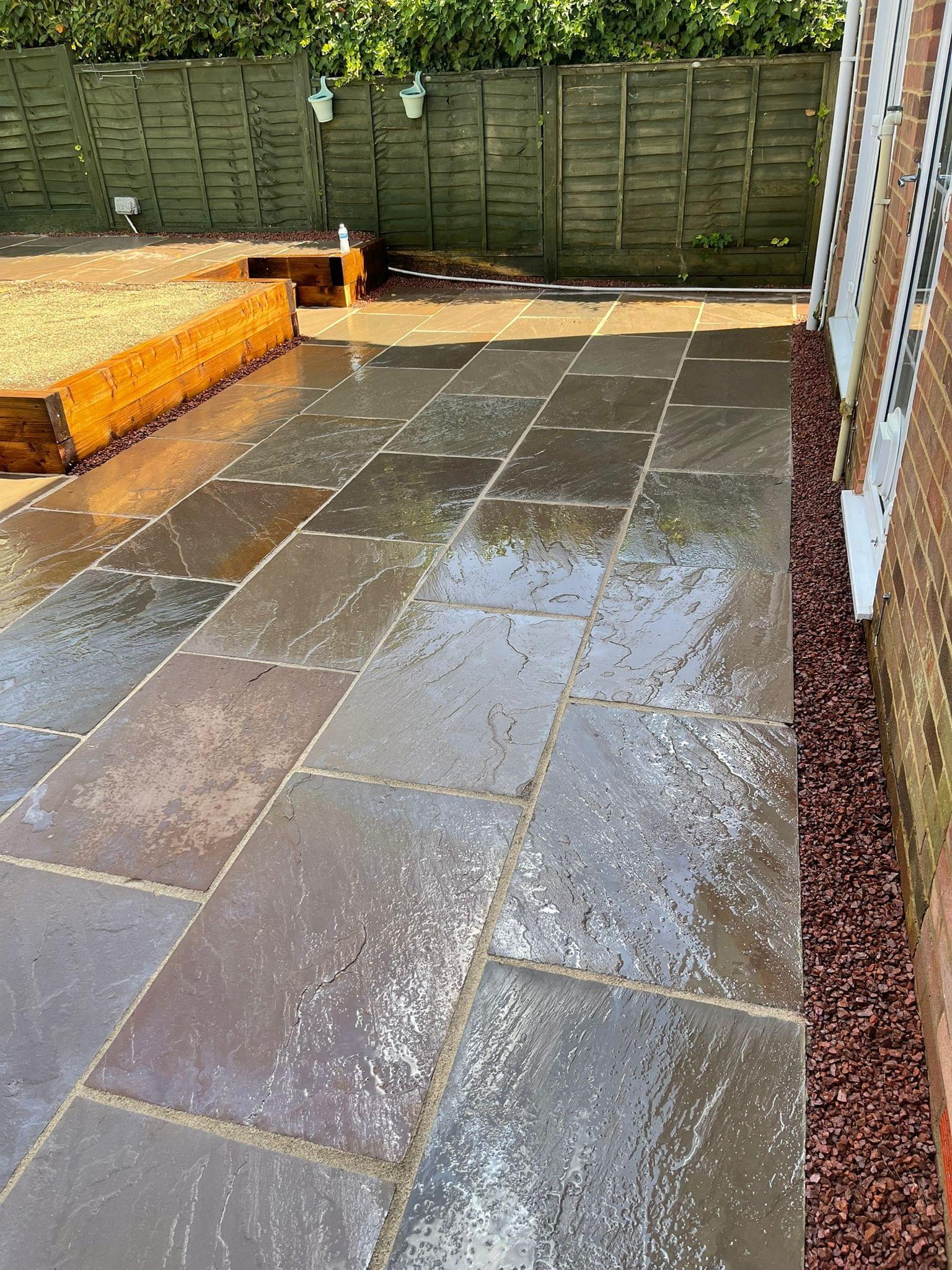 Autumn Brown Indian Sandstone Paving Slabs - Riven - 900x600 - 22mm