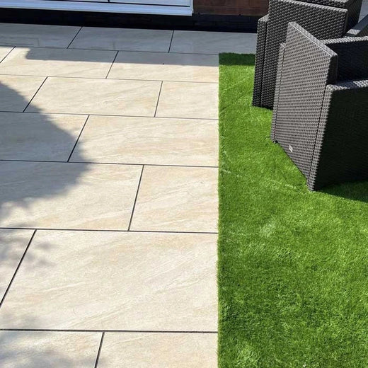 County Crema Outdoor Porcelain Paving Tiles - 900x600 - 20mm